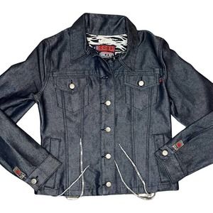 Coogi Down Under Blue dark denim jacket Women Size Medium